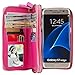 Produktbild HARRMS Samsung Galaxy S6 Edge Leder Hülle Flip Case Handytasche und Brieftasche mit Standfunktion Kredit Karten Fach mit Unsichtbarem Magnet, Pink