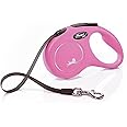 Flexi New Classic Tape Pink Small 5m Retractable Dog Leash/Lead for dogs up to 15kg/33lbs