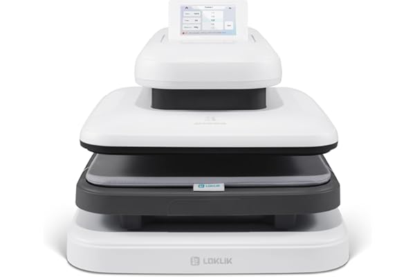 LOKLiK ImPress Auto Heat Press 2 - Presse à transfert automatique pour personnaliser des t-shirts, pulls, couvertures, serviettes, sacs et autres textiles - imprimante DTF - Sublimation (Blanche)