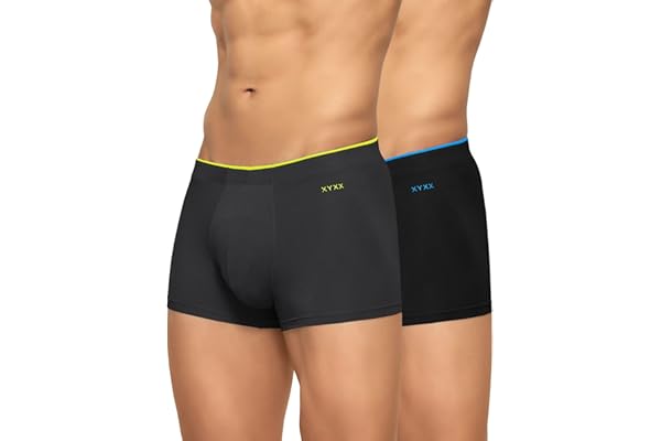 XYXX Men's Uno Micromodal Antimicrobial Trunks | Snug Fit, 4-Way Stretch & No-Marks Waistband Underwear for Men Combo (Pack o