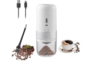 Nicoone Macinacaffè elettrico portatile senza fili con macina in ceramica per espresso, Pour Over e French Press (bianco)