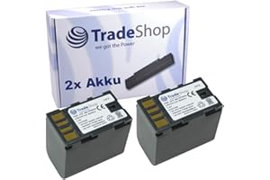 Trade-Shop 2X Kamera Li-Ion Akku 2900mAh für JVC GY-HM-100 GY-HM-100E ersetzt JVC BN-VF808 BN-VF808U BN-VF815 BN-VF815U BN-VF823 BN-VF823U BNVF808 BNVF808U BNVF815 BNVF815U BNVF823 BNVF823U