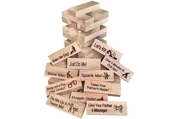 Lust Tower Couples Game - 48 st stygg block torn stapla spel för vuxna - alla hjärtans dag present