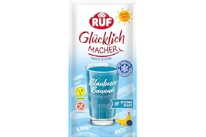 ‎RUF RUF Glücklichmacher Smooth to Drink Blaubeere Banane, Getränkepulver mit Blaubeere, Banane & Vitaminen B6 + B12, fruchtiger Genuss, ideal für Smoothies, Bowls & Cocktails
