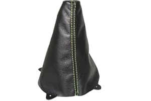 The Tuning-Shop Ltd Gear Stick Gaiter Black Leather Lime Green Stitching