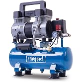 Scheppach HC08Si ultra sessiz kompres&ouml;r | 8 bar | 6 l hazne | 1,5 HP / 1100 W | yağsız ve az bakım gerektirir | debisi 162 l/