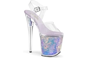 Pleaser FLAMINGO-808MC Clr/Lavender Hologram Inserts UK