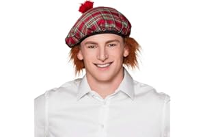 Boland - Mister Tartan gorro, gorro Con pelo, estampado a Cuadros, disfraz a Cuadros, aCCesorio, Carnaval, fiesta de disfraCes