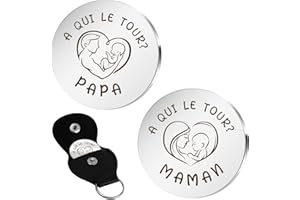 BLUCKINCLE Cadeau Futur Maman,Cadeau Futur Papa,Cadeau Naissance,Cadeau Jeune Maman,Cadeau Futur Parents,Cadeau Jeune Papa,Cadeau Bebe Naissance,Cadeau Baby Shower,Pièce De Monnaie De Décision Don Papa
