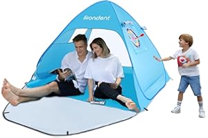 Tente Anti UV Abri de Plage, Outdoor Beach Tent Pop Up avec Protection Solaire UV UPF 50+ pour 2-3 Personnes, STLOVe® Instantanée Portable Escamotable Comprend Un Sac de Transport et des Piquets Bleu