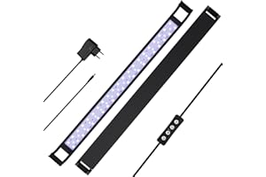 SWANEW LED éclairage d'aquarium, lampe d'éclairage d'aquarium lumière bleue blanche 20W 75-90CM lampe d'aquarium avec support réglable pour aquariums d'eau douce
