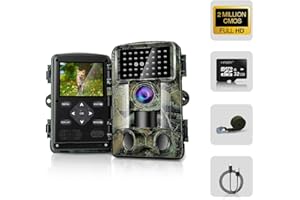 HAZACAM HAZA Fototrappola 2.7K/1580P 58MP FULL HD Fotocamera Caccia con Scheda SD da 32 GB Fototrappola Infrarossi Invisibili IR Visione Notturna Impermeabile Esterna IR la Caccia e l'osservazione la Fauna