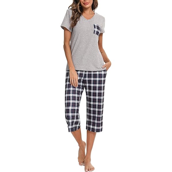 Ekouaer Pyjama dames korte mouwen pyjama set kort tweedelige zomer