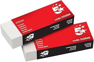 5 Star Office Plastic Eraser Paper-sleeved 60x21x12mm [Pack 10]