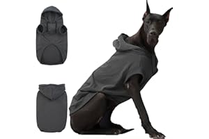 IECOii Sweat à capuche pour chiens de grande taille, pull dogue allemand pour chiens de race géante, respirant, léger, extra large, sweat à capuche pour chien, taille XXXL pour mastiff, gris, 3XL