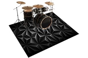 Qesjodfu Tapis de Batterie 180 x 150 cm Tapis de Tambour Insonorisé Tapis Batterie electronique Tapis de Protection pour Accessoires de Percussion Instruments de Musique Tapis de Sol Tapis Batterie