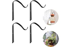MplehDa Lot de 4 supports muraux en fer pour suspension de fleurs - 11 cm - Pour suspendre les jardinières, les mangeoires à oiseaux, les lanternes, les carillons à vent - Applique murale