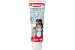 Beaphar Pasta Dental | Perros y Gatos | Pasta Dental Enzimática | Antiplaca y Antisarro | Higiene Bucal Mascotas | Acción Enzimática | Aliento Fresco | Sabor a Carne | 100g
