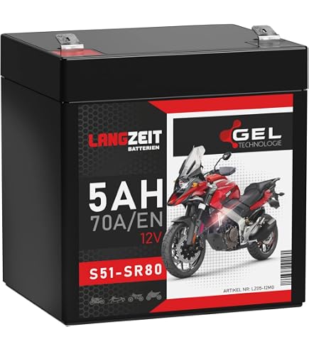 Gel Akku Batterie fr Simson S50 S51 SR50 12V 5Ah speziell f. VAPE Preis  inkl. 7,50? Pfand : Amazon.de: Auto & Motorrad