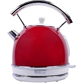 Berghoff GEM RETRO 1.7 Litre Kırmızı Yuvarlak Su Isıtıcısı (Kırmızı)