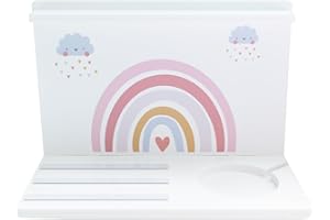 ‎JP JOURNEY JP Journey Regal für Toniebox als Standregal oder Hängeregal für 25 bis 35 Tonies, Für Magnetische Figuren (30 x 20 x 15 cm, Regenbogen2 mit Box-Halter)