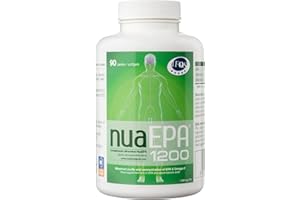 Nua Biological - NuaEPA 1200 - Complemento Alimenticio a base de EPA (Ácido eicosapentaenoico) - Omega 3 Marino de Pescado Azul - 90 cápsulas en forma de triglicérido (1200mg EPA puro/perla)