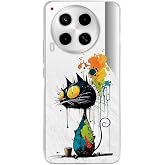 Tecno Camon 30 ile Uyumlu Splash Kedi Tasarımlı Şeffaf Silikon Kılıf