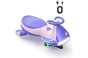 FanttikRide 12V N7 Pro Kinder Elektroauto, Elektrisches Rutschauto mit Pedal, Typ C aufladbar Batterie Kinder Auto, 2 Geschwindigkeit Kippschutz Leuchtende Räder, Bluetooth, für Kind ab 3 Jahren, Rosa