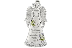 Ganz Zinc Visor Clip "Never Drive Faster than Your Guardian Angel Can Fly"
