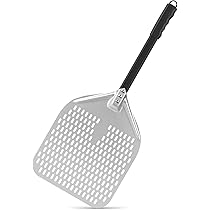 Pelle à Pizza Professionnelle En Aluminium - Tête 34.7x45 Cm, Manche Long 118 Cm, Perforée, Poignée Amovible