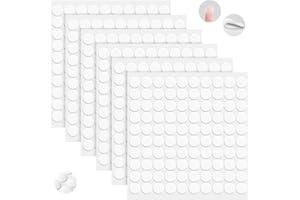 FIXCHORD Puntos Adhesivos Doble Cara, 600 Puntos Adhesivos Acrílicos Transparentes, Puntos Adhesivos Impermeables, Cinta Redonda Transparente de Doble Cara para Cumpleaños Fiestas Bodas 15mm