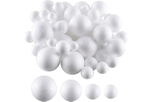 KORSAOT 80 Pièces Boules Polystyrene, Boule Polystyrene Boule Blanche, Boule de Polystyrène pour Artisanat, Art Déco, Bricolage, Artisanat (4 Tailles: 20 de Chaque 2cm, 2.5cm, 3cm, 3.5cm)