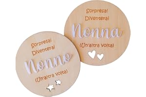 NAGU IT - Placa para anunciar embarazo a los abuelos, sorpresa de nacimiento para anuncio abuelo abuela otra vez (ITALIANO Set Abuelo/Abuela Otra vez)