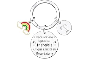 LUODAN Regalo Llavero inspirador, Llavero colgante de plata A-Z 26 letras iniciales A Veces Olvidas Que Eres Increíble, así Que Este Es Tu Recordatorio Para Hija Hijo Hermana Amigos Madre