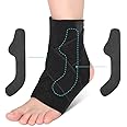 DOACT Ankle Support Brace with PE Board, Adjustable Neoprene Ankle Strap Compression Wrap for Sprained Ankle,Sports Running,Achilles Tendonitis,Injury Recovery,Ligament Damage, One Size for Men Women