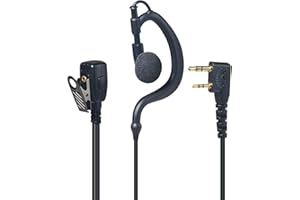 YNIBST Pinganillo para Walkie Talkie, Auricular con Forma de G y Micrófono PTT, Compatible con Kenwood Baofeng UV-5R UV-82 BF-888S