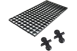 POPETPOP 4 Plateaux diviseurs pour Aquarium - isoler la Grille séparateur de la cuve du Poisson Filtre Fond disolation Grille Caisse à Oeufs avec Pince Ventouse de 8 pcs - Noir