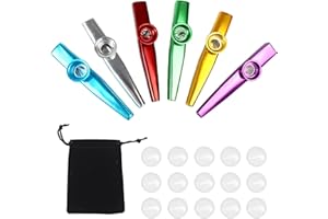 ZYEKIU Juego de 25 piezas Kazoo Metal Musical con 16 Membranas Kazoo De Aleación Instrumento Kazoos Mini Kazoos Portátil Metálico para Niños Amantes Música Principiantes Fiesta Favors Regalos