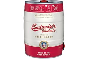 BEER HUNTER Budweiser Budvar Premium Czech Lager Single 5ltr Mini Keg - 5.0% ABV - Beer Gifts for Men and Women, Bar Accessories for Home Pub, Beers and Lagers Offers, Craft Beer, German Beer