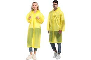 YANKUIRUI Rain Poncho for Adults, 2 Pack Men Women Reusable Rain Coat with Hoods and Sleeves for Emergency, Outdoors, Camping, Disney