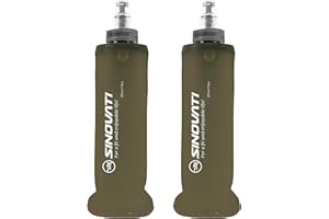 SINOVATI Składane butelki na wodę z TPU, miękka butelka, butelka na wodę, bez BPA, sportowa butelka do nawodnienia, na rower, wędrówki, jogging, trekking, kemping i wspinaczkę (ciemnoszara, 250 ml x 2