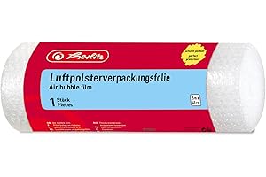 Herlitz Luftpolsterfolie, gerollt, 1 Rolle im Polybeutel, 5 m x 40 cm