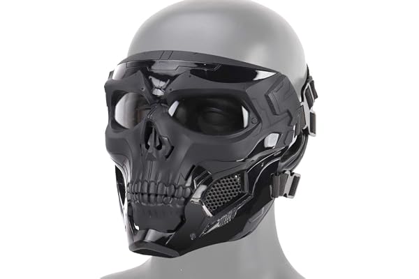 Huenco Halloween CR?ne Masques Airsoft Complet Visage De Protection Masques CS Guerre Jeu BB Gun Squelette Masques Parti Cosplay Masque Film Props