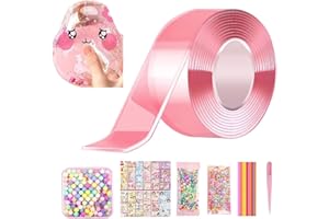lomonmen Nano Tape Bubbles Kit,Plastic Bubble Ball, Nano Tape Elastic Bubble DIY Craft Kit Versatile nastro biadesivo per bomboniere per bambini e giocattoli Fidget (Rosa)