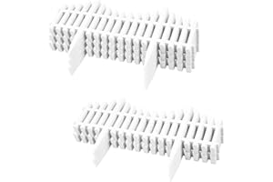 KCT 5 Packs White Picket Fence Garden Border –Interlocking Flexible Lawn Plant Flowerbed Panels – 40 Pieces Total