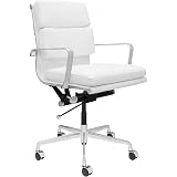 Soho Mid Century Modern Ribbed Management Office Chair Black Amazon Co Uk Kitchen Home