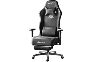 AutoFull C3 Sedia Gaming, Ergonomica Sedia da Gaming con Schienale Regolabile 160°, Supporto Lombare, Poggiapiedi, Pelle PU - Design in Stile Racing, Nero (Seduta più larga)