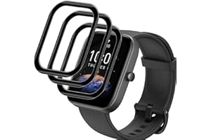 Vuciya [3 sztuki] kompatybilna z Amazfit Bip 3 / Amazfit Bip 3 Pro Screen Protector, Anti-Bubble, Anti-Scratch HD TPU folia ochronna 3D, zakrzywiona pełna pokrywa, do Amazfit Bip 3 Pro
