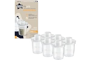 Tommee Tippee Milchpulverspender, Babymilchpulverbehälter, Packung mit 6 Stk., fasst acht Messlöffelvoll pro Behälter, ideal zum Füttern unterwegs