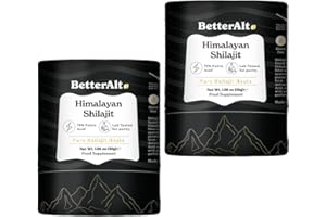 BETTER ALT Pure Himalayan Shilajit Resin Pack of 2 High Potency Gold Grade 150 Servings, 75%+ Fulvic Acid, with Lab Test Report,400 mg